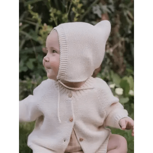 Undyed Cotton Knitted Pixie Hat