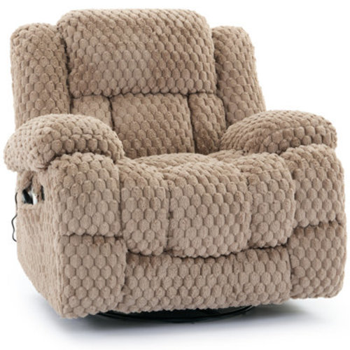 Latitude Run® 41.3" Oversized Swivel Recliner Chair With Massage & Heating & Reviews | Wayfair