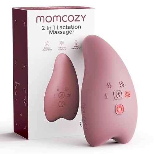 Momcozy A1Pro Lactation Massager, Deep Vibration & Rapid Heating for Clog Relief & Efficient Pumping, Breastfeeding Essentials with Memory Function & Fast Charging, Ideal Gift for Postpartum Mom