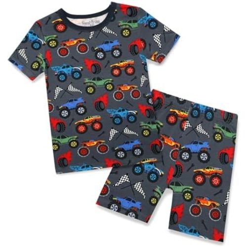 Bamboo Viscose Toddler Car Pajamas Boys Girls Kids Short Cool Summer 12M-8Y Snug fit Pjs Set 2pcs