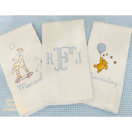 Monogrammed Burp Cloth, Baby Gift Set, Boys Burp Cloths, Embroidered Burp Cloth, Monogram Gifts, Baby Gifts