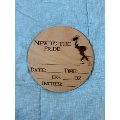 Lion inspired birth announcement photo prop