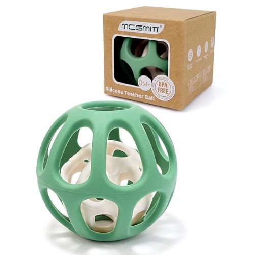 Sensory Balls for Baby, Easy Grasp Food Grade Stretchy Silicone Baby Teether Ball for 0-6 6-12 Months, BPA-Free Montessori Chew Toy, Newborn Infant Learning Developmental Toys Gift