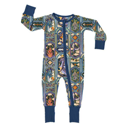 Zip Romper in Knightime Windows