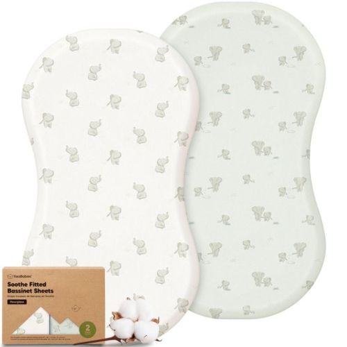 KeaBabies Organic Bassinet Sheet for Boys, Girls, 2-Pack Soft Soothe Bassinet Sheets for Halo BassiNest Swivel Sleeper, Hourglass 30x18 (Elly)