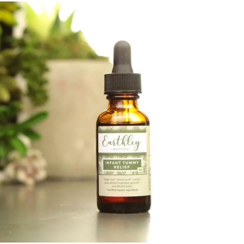 Earthley Wellness Infant Tummy Relief, Gripe Water, Organic Herbal Tincture for Gas, Bloating, and Hiccups in Babies & Kids, Gentle Stomach Support with Fennel, Ginger, & Catnip, Alcohol-Free (2 oz)