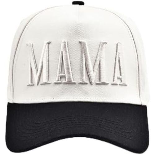 Women’s Mama Trucker Hat – Vintage Embroidered Adjustable Baseball Cap, Two-Tone Ponytail Hat Gifts for Mothers Day Outfits