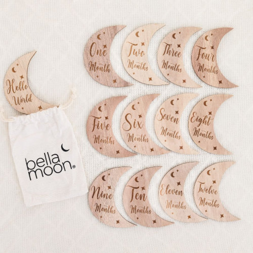 Baby Milestones Discs Month-by-Month, Unisex Baby Gift, Baby Shower Gift, Pregnancy Gift, FREE Canvas Bag, Memory Cards, Baby Keepsake