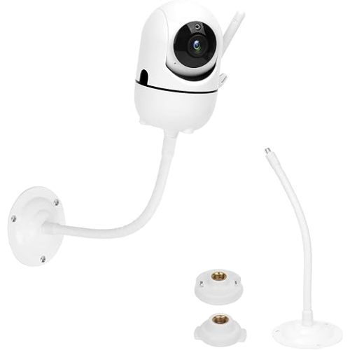 Baby Monitor Wall Mount Holder Compatible with HelloBaby HB65/HB6550/HB6339/HB6558/HB66/HB248,ANMEATE SM935E/SM650,Bonoch,ChildsFarm Baby Monitor,Adjustable Metal Mount,1 Pack,White