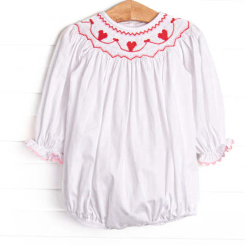 My Girl Garland Smocked Bubble, White – Stitchy Fish