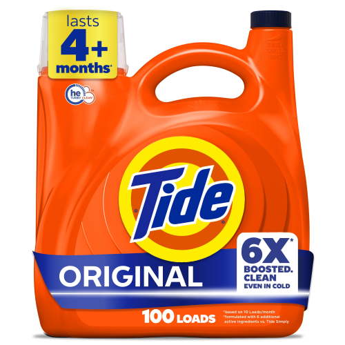 Tide Laundry Detergent Liquid with 6X Boosted Cleaning Power, Original Scent, 125 fl oz, 100 Loads