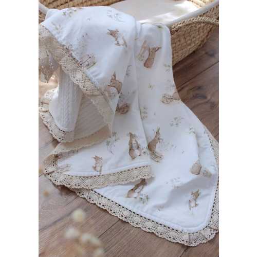 Peter Rabbit Baby Swaddle Blanket – Bunny Newborn Blanket – Organic Cotton Baby Swaddle – Storybook Nursery – Baby Shower Gift