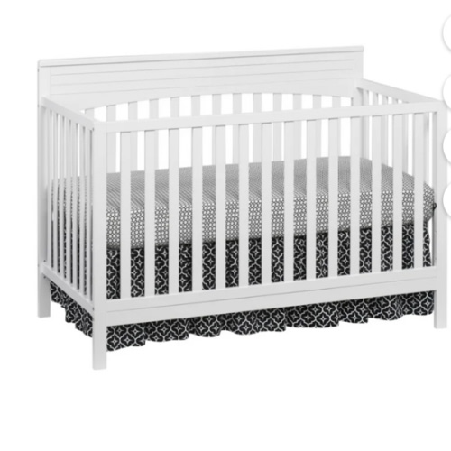 Oxford Baby Harper 4-in-1 Convertible Crib, Snow White, GREENGUARD Gold Certified, Wooden Crib