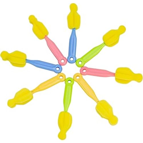 AUEAR, Milk Bottle Nipple Brushes Pacifier Sponge Cleaning Small Brush Cleaner Set for Bottles and Accessories (8 Pcs)