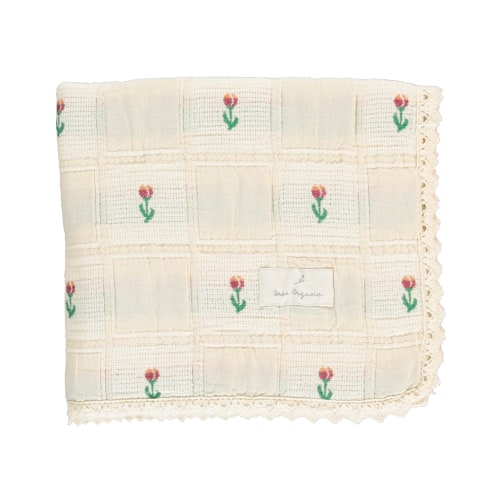 Sand Bella Tulip Patchwork Cotton Crochet Blanket