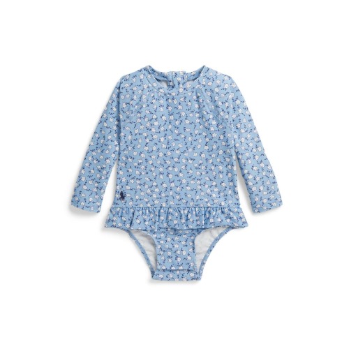 Printed Long Sleeve UPF 50+ One-Piece Swimsuit