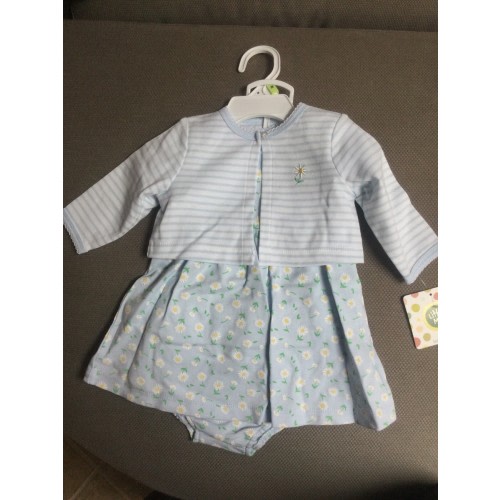 NWT Little Me Sz 3m Girls Knit Dress/Cardigan Set 3pc’s