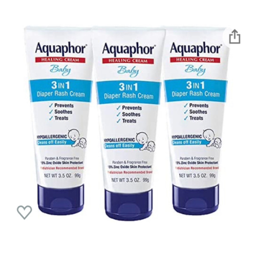 Aquaphor Baby Diaper Rash Cream, 3-in-1 Diaper Rash Relief, 3.5 Oz Tube, Pack of 3 : Baby