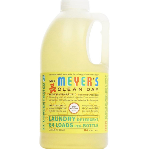MRS. MEYER'S CLEAN DAY Baby Laundry Detergent Liquid, Infused with Essential Oils, Baby Blossom, 64oz (64 Loads)