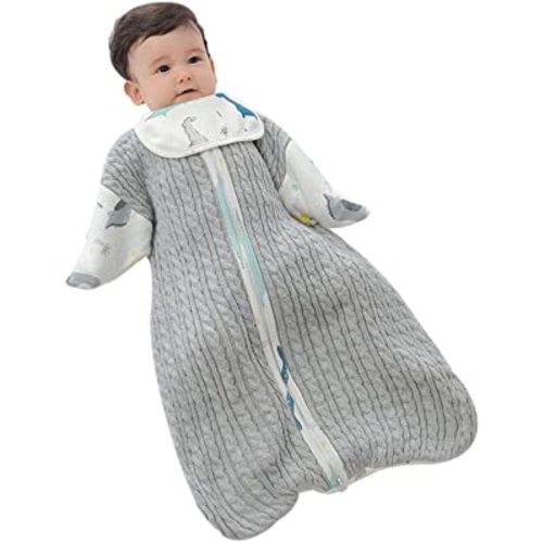 ZIGJOY Baby Wearable Blankets Newborn TOG 1.0 Transition Sleepsack Fabric Stitching Swaddling Sleep Bag Warm for Autumn Winter
