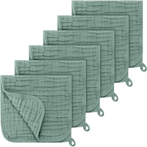 Accmor 6 Pack Muslin Burp Cloths 100% Cotton 20''x10'' Large Extra Soft and Absorbent Baby Burping Cloth for Boys Girls