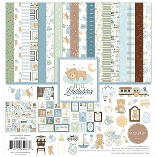 Carta Bella Little Lullabies - Baby Boy Collection Kit Scrapbooking Kit