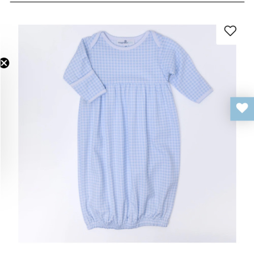 Mini Checks Gathered Gown - Blue – Magnolia Baby