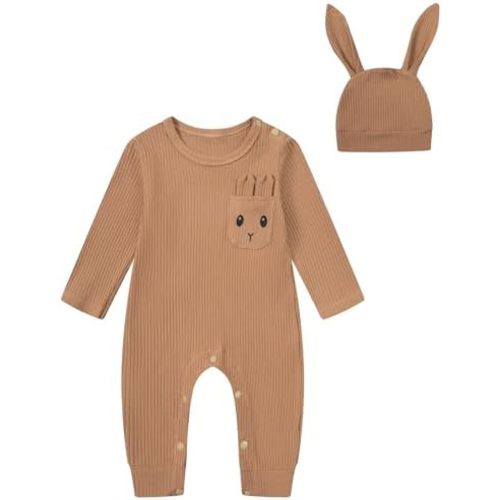 Mameluco de Pascua para bebés niños y niñas, mono de conejo recién nacido con sombrero de orejas de conejo