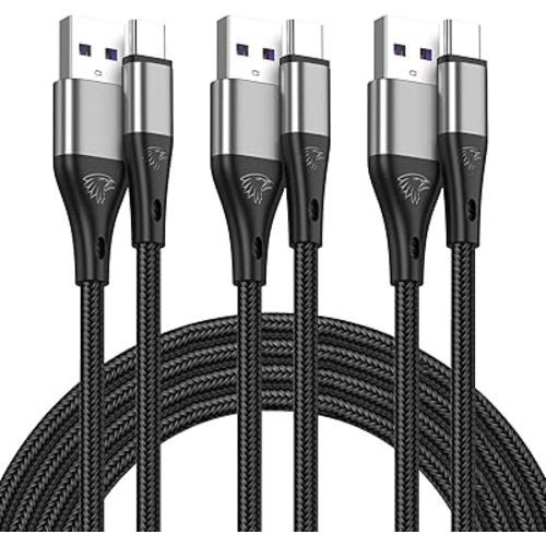 USB to USB C Cable,3Pack 10ft Premium Nylon Braided Fast Charging,3A Rapid Charger Cord,Long Type C to A Cable Compatible with Samsung Galaxy S22 S21 S20 S10 S9 S8 Plus,Note 20 10 9 8,LG V50 V40