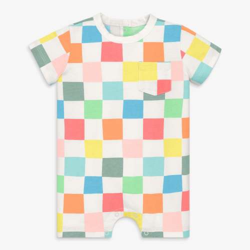 Baby pocket shortie in rainbow checkerboard | Primary.com
