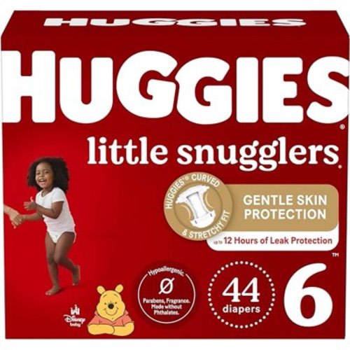 Huggies Size 6 Diapers, Little Snugglers Baby Diapers, Size 6 (35+ lbs), 44 Count