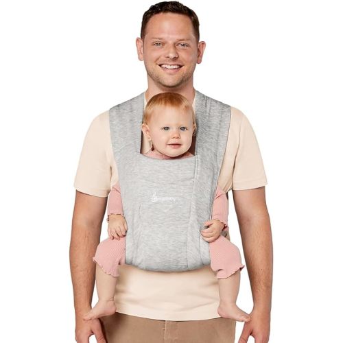 Ergobaby Embrace Baby Carrier Newborn to Toddler - Breathable Baby Carriers for Summer - Cozy Essentials (7-25 Pounds), Ponte Knit, Soft Grey