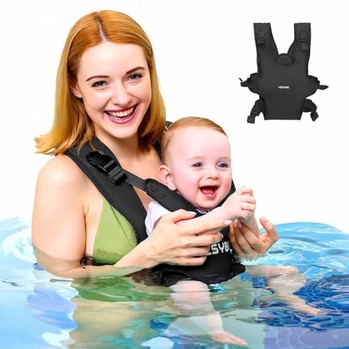 Baby Carrier, Dual-Use Adjustable Baby Sling Support Infant Chest Holder with Drawstring Backpack for Newborn to Toddler 13-33 lbs Swimming Pool Beach Land (Black)