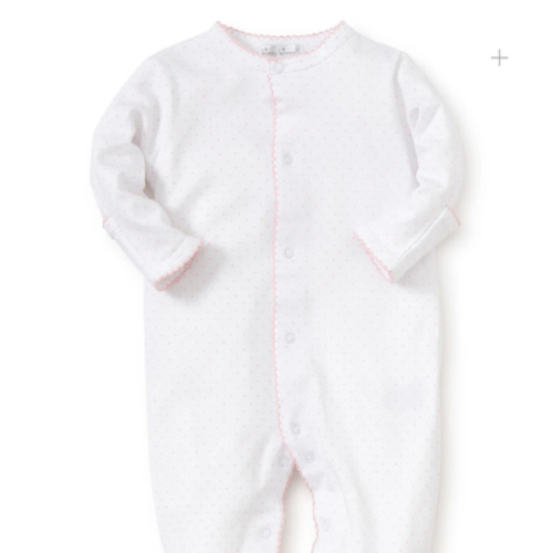 White/Pink New Kissy Dots Print Footie