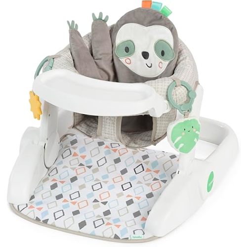 Ingenuity Prop Spot Learn-to-Sit Floor Seat for Baby, Removable Tray, 2 Linkable Toys, Tummy Time Mat, Unisex, for Ages 4-12 Months - Loni