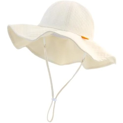 Sun Hat Toddler UPF 50+ Summer Bucket Hat Baby Wide Brim Beach Hats Girls Adjustable UV Protection Hats