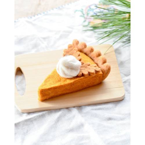 Felt Pumpkin Pie Slice | Felt Play Food for Pretend Play | Halloween, Autumn or Harvest Toys | Fair Trade Play Food
