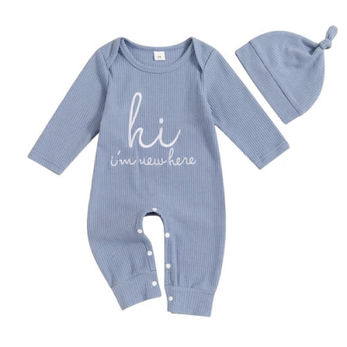 HI I'M NEW HERE Waffle Knit Jumpsuit - Hazel & Bo
