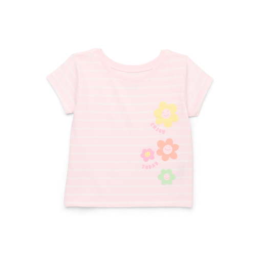 Garanimals Baby Girl Striped Graphic T-Shirt with Short Sleeves, Sizes 0M-24M