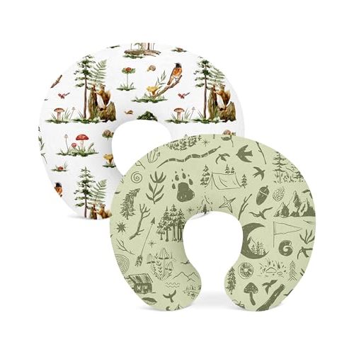 Nursing Pillow Covers 2 Pack, Breastfeeding Pillow Slipcovers Soft and Stretchy, Nursing Covers for Baby Girls Boys Newborn