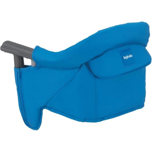 Inglesina Fast Table Chair, Light Blue - Portable Baby High Chair - for Babies & Toddlers up to 37 lbs - Collapsible - Fits Tables 0.8'' to 3.5'' Thick - Compact & Easy to Use - Travel Bag Included