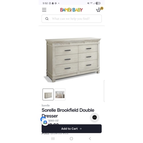 Sorelle Brookfield Double Dresser – Bambi Baby