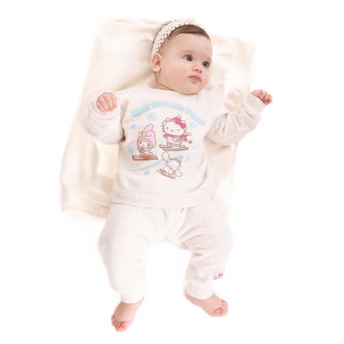 Hello Kitty and Friends Baby Girls Crewneck Sweatshirt and Joggers Set, 2-Piece, Sizes 0/3M-24M
