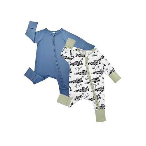 Bow Dream Bamboo Pajamas for Baby,Rayon Sleeper Romper Jumpsuit Outfit | 93% rayon derived from bamboo, 7% elastane, two-way zipper, footed and footless styles, mitten cuffs, diaper gusset