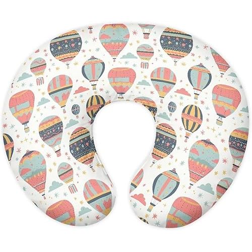 Hot Air Balloon Nursing Pillow Cover, Stripe Balloons Star Slipcover for Breastfeeding Pillows, Cartoon Air Balloon Soft Comfortable Slipcover for Baby Boy & Girls