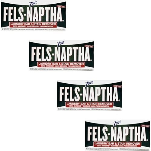 Fels Naptha Laundry Bar and Stain Remover, 5oz ( 4 bars) by Fels Naptha