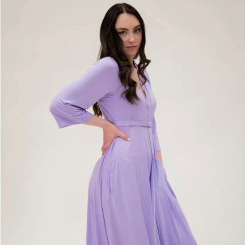 Lila Labor & Postpartum Gown in Lilac