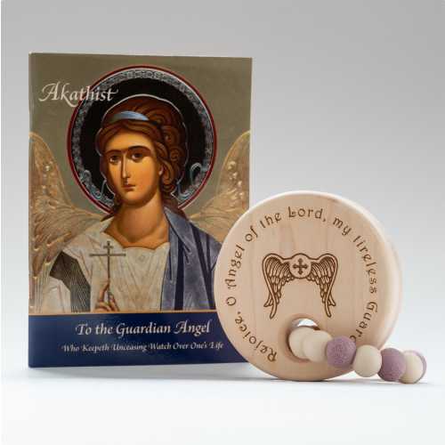 Guardian Angel Rattle and Akathist! Unique Orthodox Christian gift for Pascha, Christmas, & Baptisms! FREE NAME ENGRAVING!