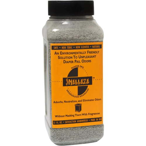 SMELLEZE Natural Diaper Pail Odor Control Deodorizer: 2 lb. Granules Kill Stinky Poop & Pee Stench