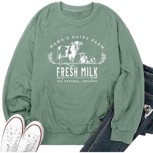 UNIQUEONE Women Nursing Sweatshirts for Breastfeeding - Friendly Zipper Maternity Sweater Long Sleeve Mama Pullover Tops